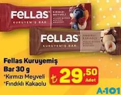 FELLAS KURUYEMİŞ BAR 30 GR fiyat ve kampanya bilgisi